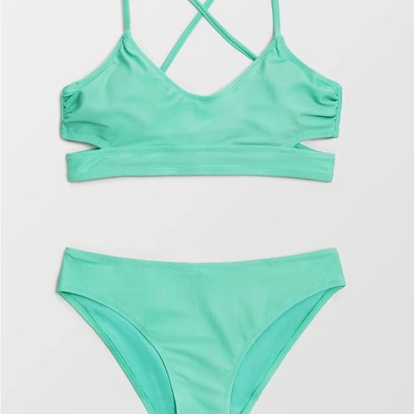 CUPSHE Women's Bikini Set Spaghetti Strap Scoop Neck Crisscross Tie Back Size M - Picture 5 of 10